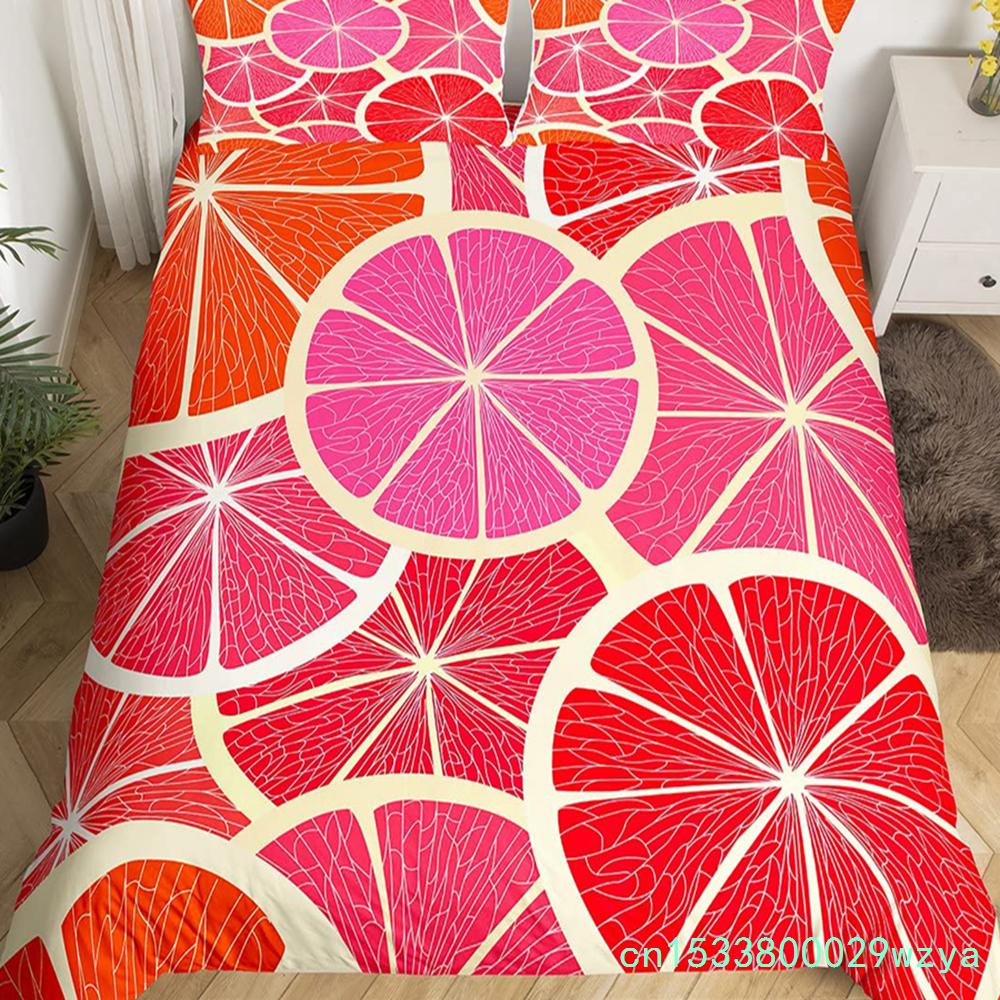 Red Pitaya Bettbezug King Queen Drachenfrucht Malerei Bettwäsche Set Tropische Früchte Bettbezug Moderne Kunst Weicher Bettbezug
