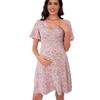 Women's Summer Chiffon Print Ruffled Dress French Tea Skirt Lace-up Short Dress