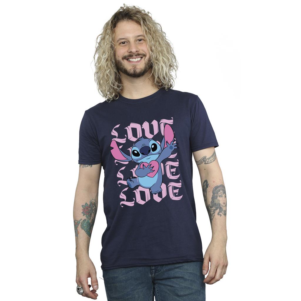 Lilo & Stitch Men's Valentine Love Cotton T-Shirt