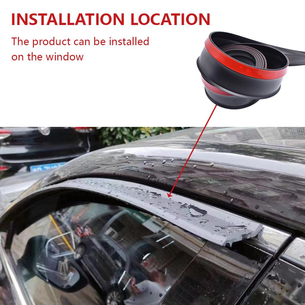 2.5m Universal Rainproof Strip For Car Door Window Seal Adhesive Rubber Weather Guard Trim Self Adhesive Window Seal Strip