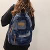 Student School Bag Denims Patched Backpack Girls Aesthetic Backpack Travel Bag Large Capacity Casual Daypacks
