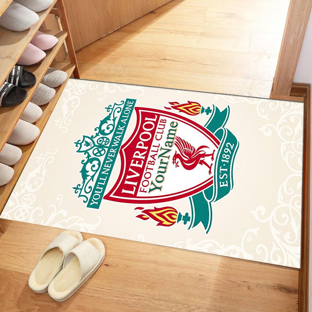 Liverpool Personalized Name Floor Rug Office Rug Perfect for Bedrooms Balcony Outdoor Game Room Antislip Carpet Anime Office Decor Wedding Party Gift