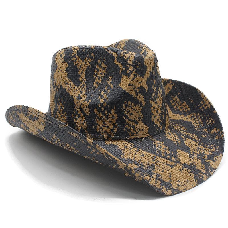 Western Cowboy Big Eave Hat Farm Prairie Equestrian Shade Sunscreen Paper Large Pattern Men's Jazz Top Hat