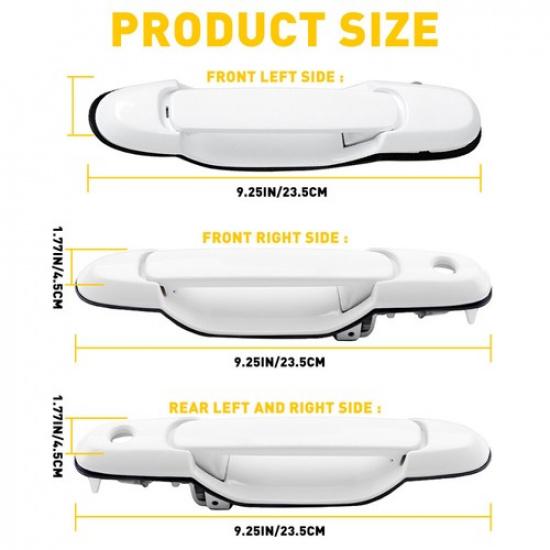 4X Exterior White Front Left Rear For Toyota Sienna 98-03 LE Mini Door Handles