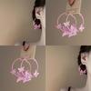 Spray Paint Butterfly Round Earrings Fresh and Sweet Fashion Versatile Stud Earrings Niche Temperament High-end Earrings Women