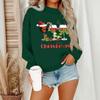 Women's Casual Fashion Round Neck Long Sleeve Christmas Printed Sweatshirt