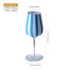 Hand Painted Colorful Striped Cocktail Goblet Water Cup Creative Red Wine Glass Set Party Wedding Barware