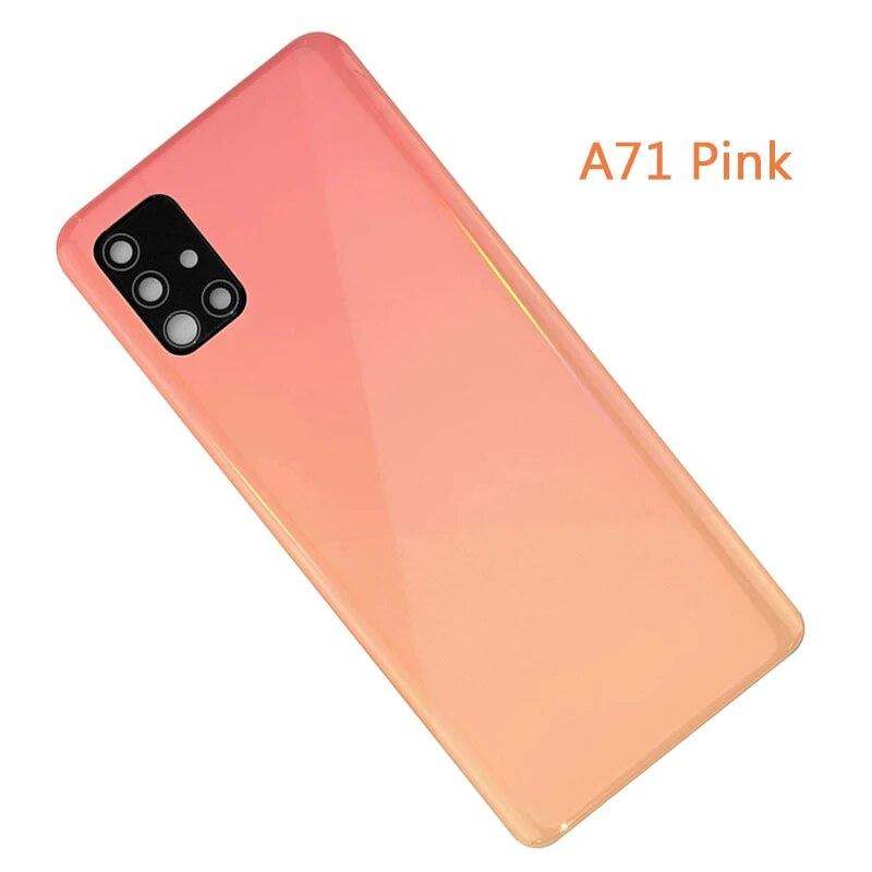 

Для Samsung Galaxy A71 A715 задний корпус телефона крышка батарейного отсека задняя панель с объективом камеры a71 pink