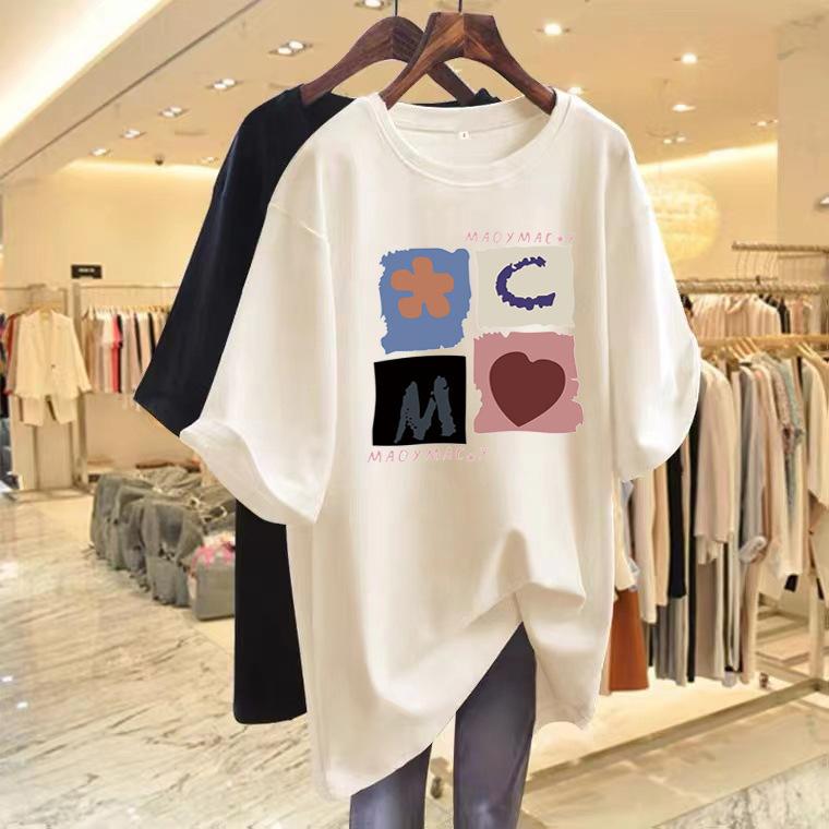 Summer 2025 new trendy cotton short-sleeved women's T-shirt fashionable versatile loose lazy style thin top ns