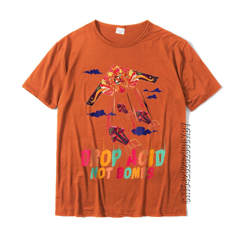 Lustiges Drop Acid Not Bombs T-Shirt Psychedelisch LSD Liebe Baumwolle Herren Oberteile T-Shirt Comics T-Shirts Gruppe Slim Fit