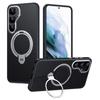 For Samsung Galaxy S24 Case Compatible with MagSafe PC+TPU Phone Cover Ring Holder Carbon Fiber Texture