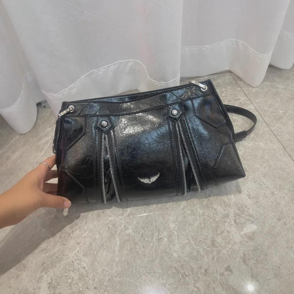 European & American Style Zipper Shoulder Handbag for Commuters