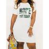 Plus Size Women Casual Dress Summer Comfortable Short Sleeve Simple Female Dress Camouflage Print Holiday Theme Dress