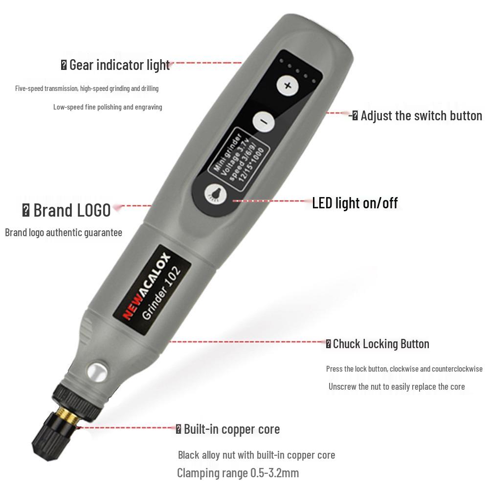 DIY Electric Mini Grinder with Lithium Battery for Polishing, Cutting, and Engraving Jade
