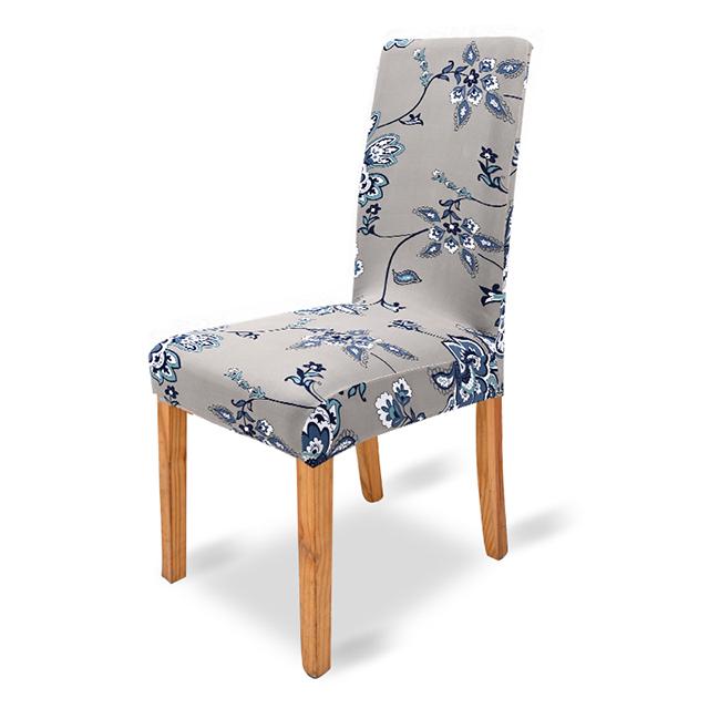 1pcs Elastic Floral Print Chair Covers Breathable Dining Chair Slipcover Soft Dinning Chair Protector Banquet Hotel Dining Room