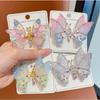 Rhinestone butterfly hairpin hair ornament colorful side clip cute high-end fringe jewelry