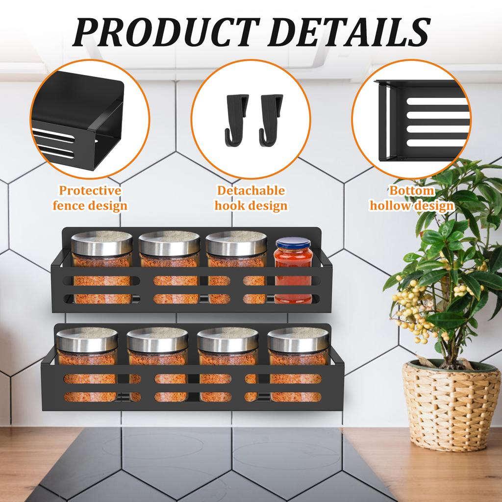 4 Stück Kühlschrank Stark Magnetisch Regal Küche Gewürz Gewürz Lagerregal Mikrowelle Kühlschrank Schrank Multifunktionaler Organizer