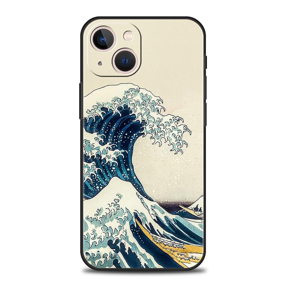 Luxury TPU Phone Case For iPhone 17 Air 16E 16 11 15 14 Pro MAX 12 13 7 8 Plus X XR XS SE 2022 Cover Fashion Great Blue Wave