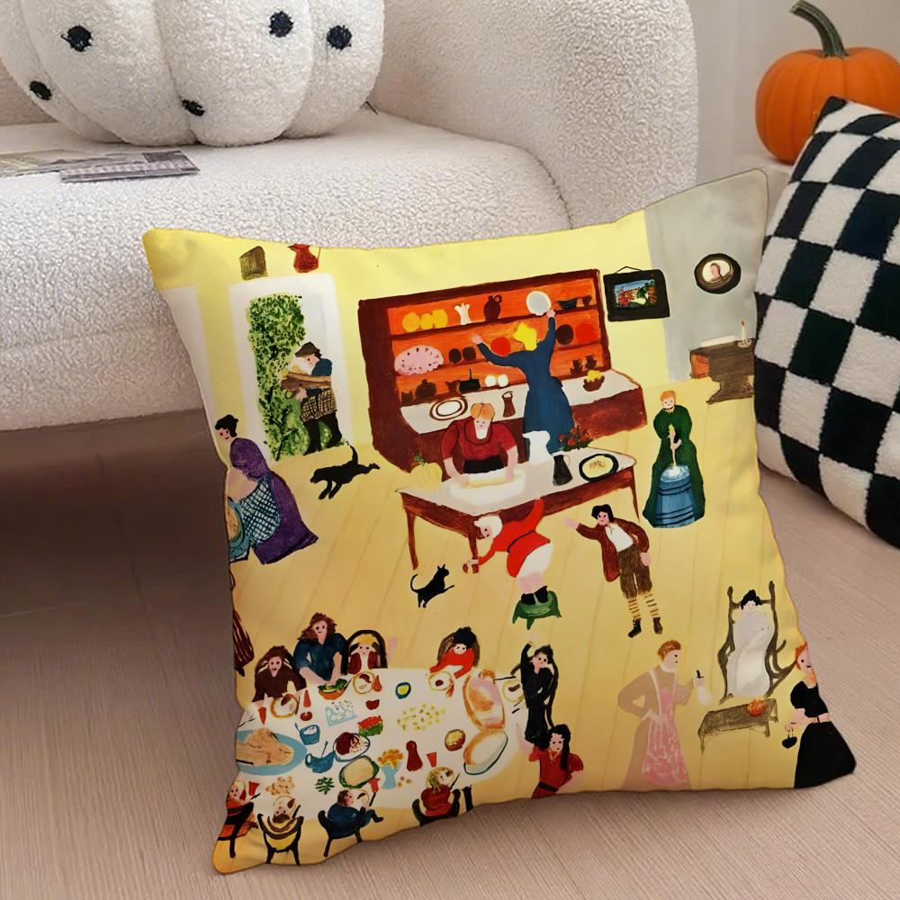 Folk Nostalgisch Anna Maria MMoses Kunst Kissenbezug Wurfkissenbezug Verdeckter Knopf Langlebiges Polyester Stuhlkissen