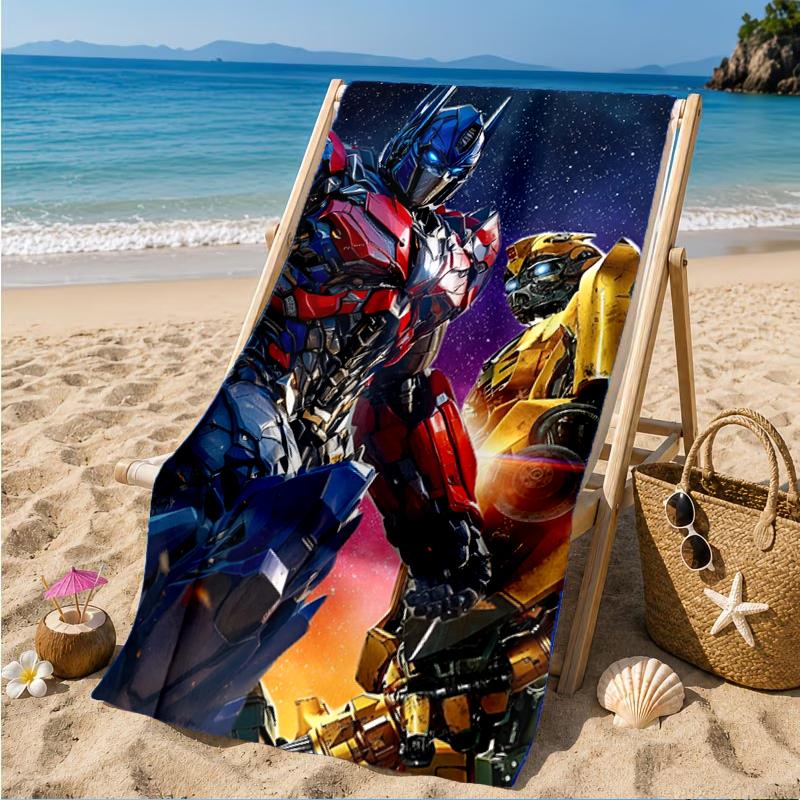 Car robots Battle Beach Towel, Super Soft Microfiber, Perfect Gift for Her/Him, Birthday, for Pool, Beach, Travel, Decor Beach Party