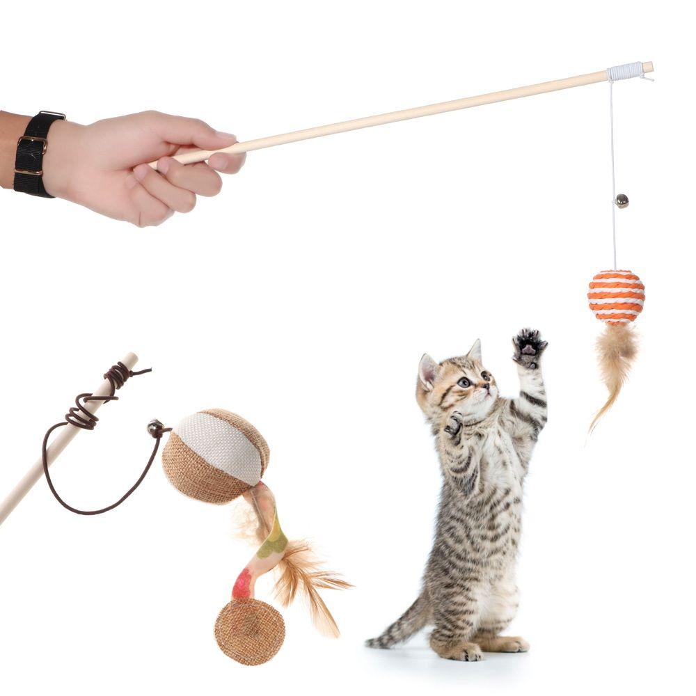 Cat Accessories With Mini Bell Cat Interactive Pet Supplies Teaser Stick Cat Rod Pet Cat Toy