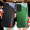 Wood Grain Striped For Samsung Galaxy S 8 9 10 20 Plus 21 FE 22 23 24 Ultra S7 Edge Black Tempered Glass Phone Case Hard Shell