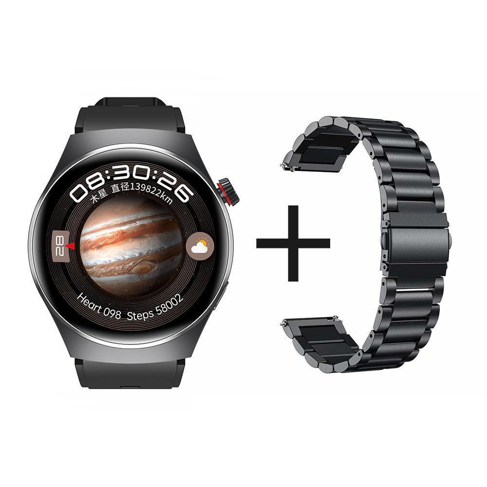 

Умные часы Taodingbao Extraordinary Planet: NFC, GPS, Спорт, Здоровье, Alipay, Звонки silicone strap + three steel straps чёрный