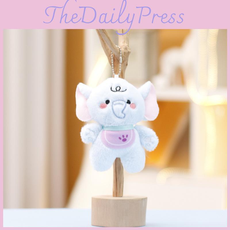 Bear Panda Brown Cat Elephant Rabbit Plush Keychain Toys Cartoon Doll Gifts