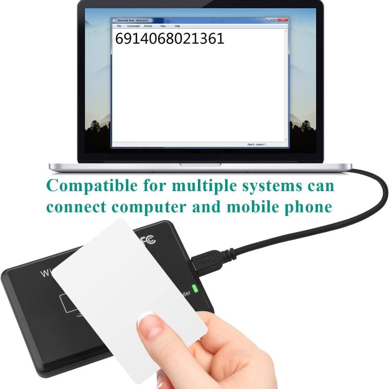 Lettore di schede RFID ID Prossimità USB 125KHz 13.56MHz Controllo Accessi Compatibile Tag Em4100 Em4305 T5577 Nessun Driver Necessario
