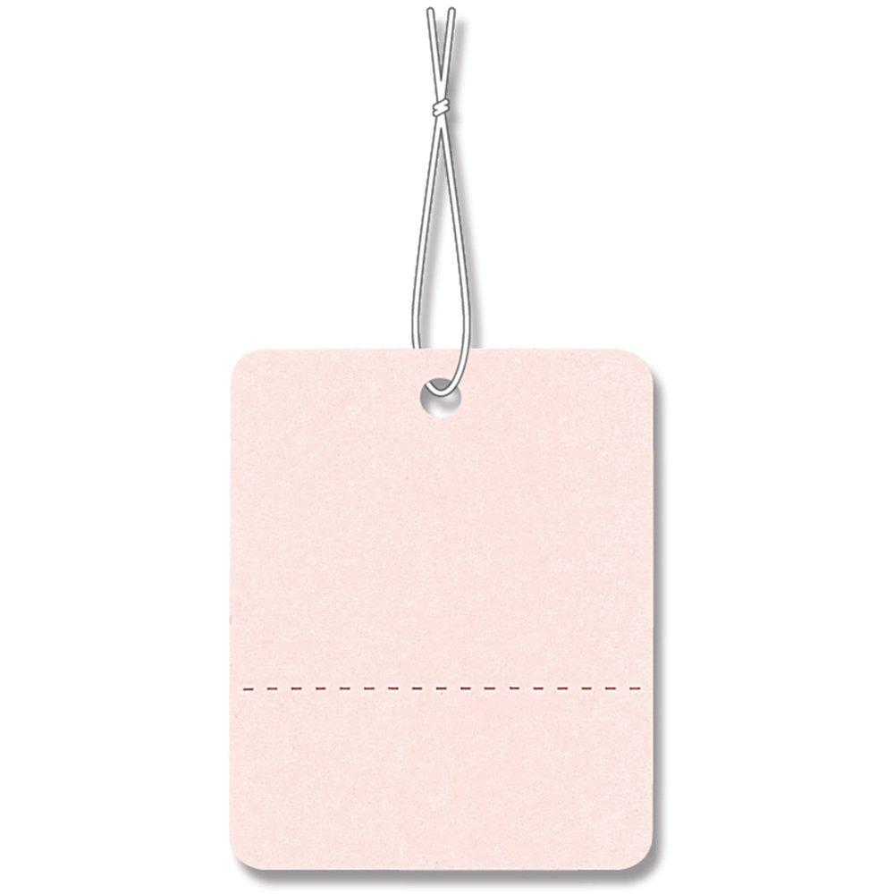 Shimojima Heiko Paper Cotton 500 32 x 18 mm Tags, Threaded, Perforated, Pink, No. 522, pieces, 007152200,