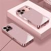 Love Heart Pattern Pink Metallic Tempered Glass Phone Case For iPhone 11 12 13 14 15 16 17 Pro Max 15 Plus 17 Air 16E Cover