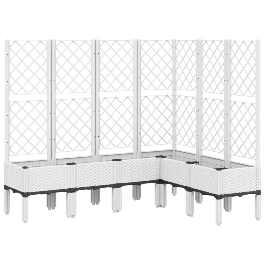 Vidaxl Garden Planter With Trellis, White, 160X120X142 Cm, Pp