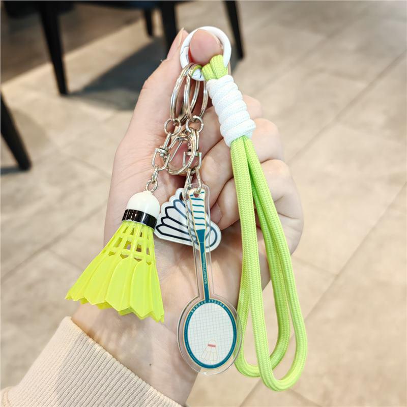 Creative Badminton Racket Keychain: Sporty Pendant & Backpack Ornament - Perfect Small Gift for Boys and Girls
