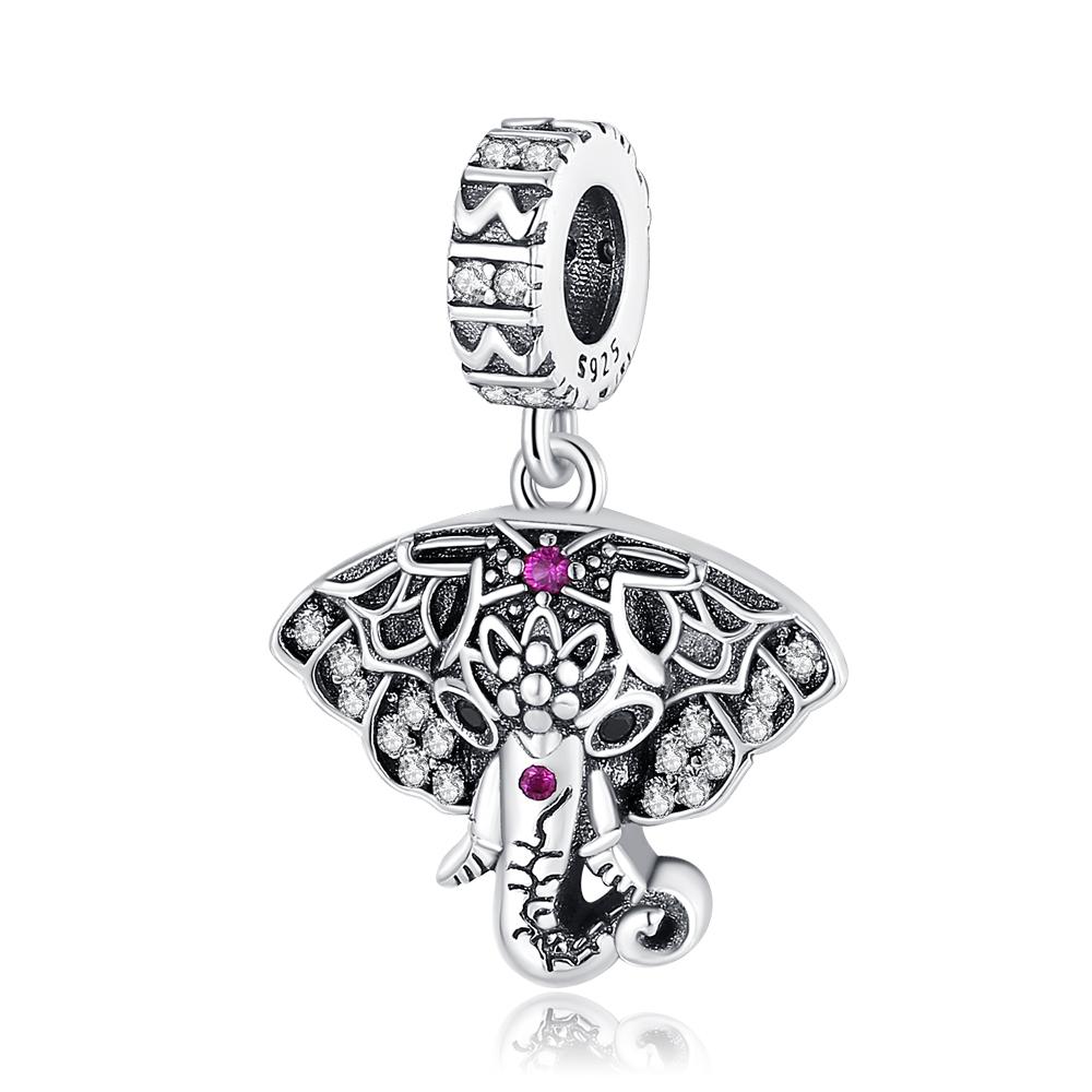 Kupfer Bunt & Funkelnd Elefant Anhänger Charm Passend Armband Schöne Schmuckaccessoires Geschenke