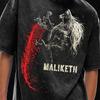 Maliketh Elden Ring Boss Retro Vintage, Anime Merch, Oversized tričko s kyselinovým praním - 250 GSM, Grunge & Goth Streetwear, Vintage prané tričko