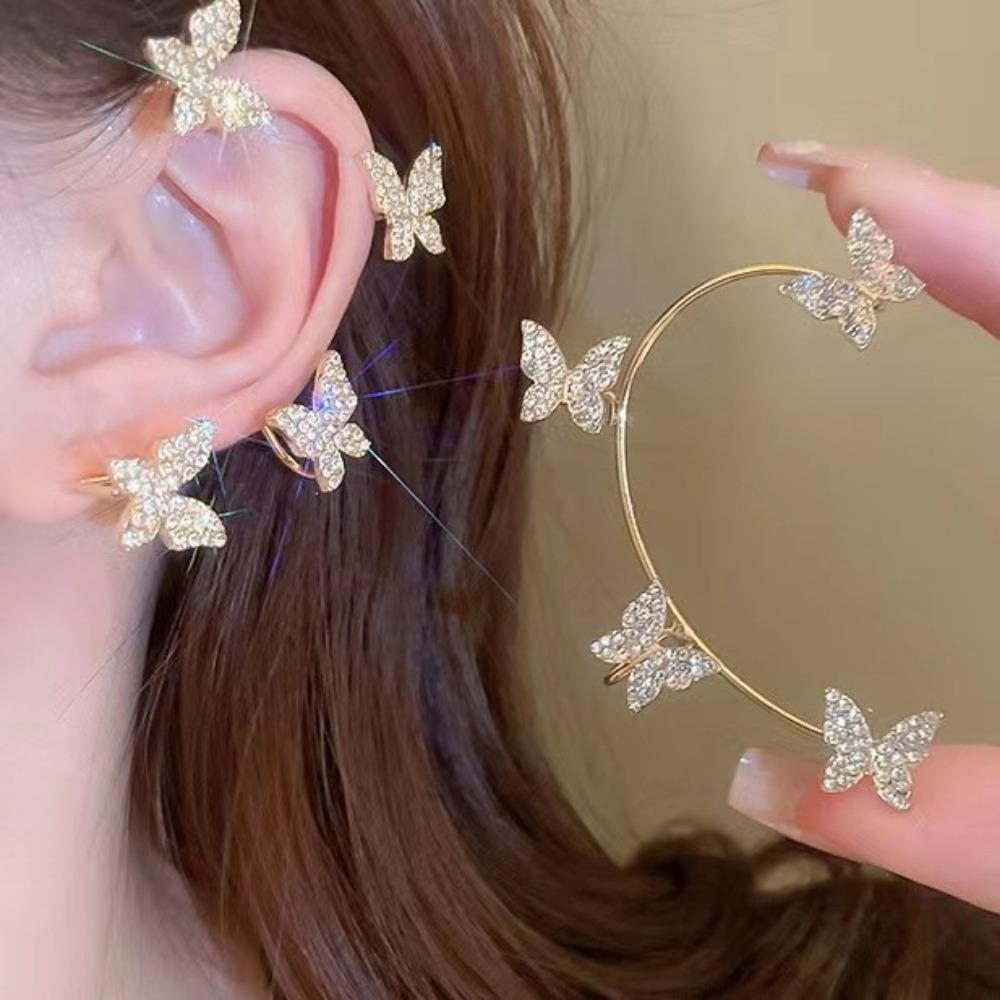 Damen Glitzernde Schmetterling Ohrclips Ohne Piercing Ohr Manschette Clip Ohrringe Hochzeit Party Schmuck Geschenke