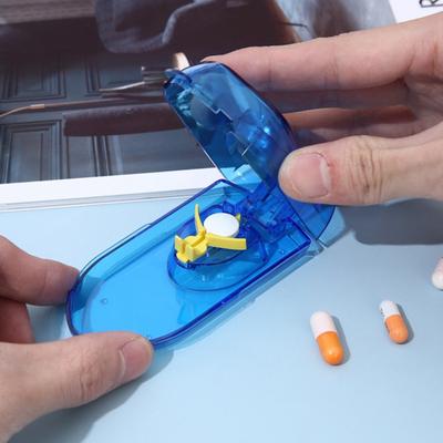 Pillendose Starke Abdichtung Leicht zu Tragen Transparent Sichtbar Einstellbar Schneiden Kunststoff Vitamin Tabletten Pillenschneider für Reise
