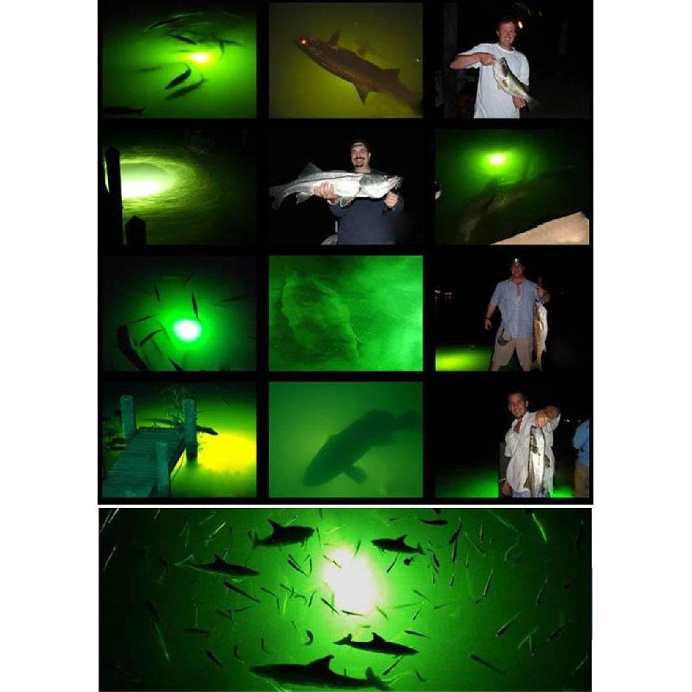 12V 20W 5050 Led Green Underwater Submersible Fishing Light Boat Squid Fish Lamp