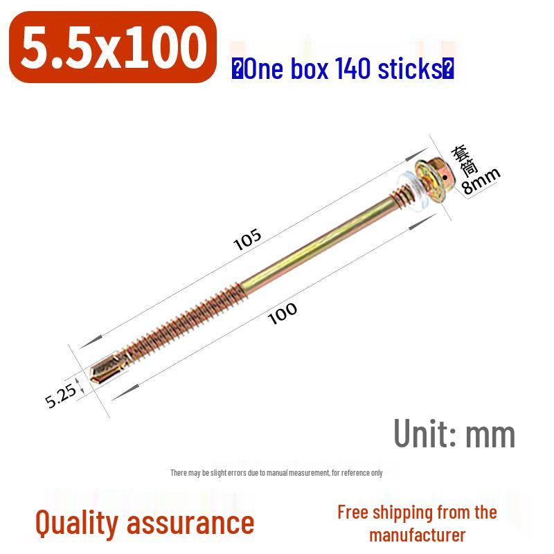 Sechskant-Selbstbohrschraube für Farbstahl und Dachziegel aus Harz mit verlängerter Bohrspitze