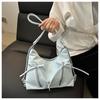Bow Knot Faux Leather Tote Bag for Women Large Capacity Shoulder Backpack