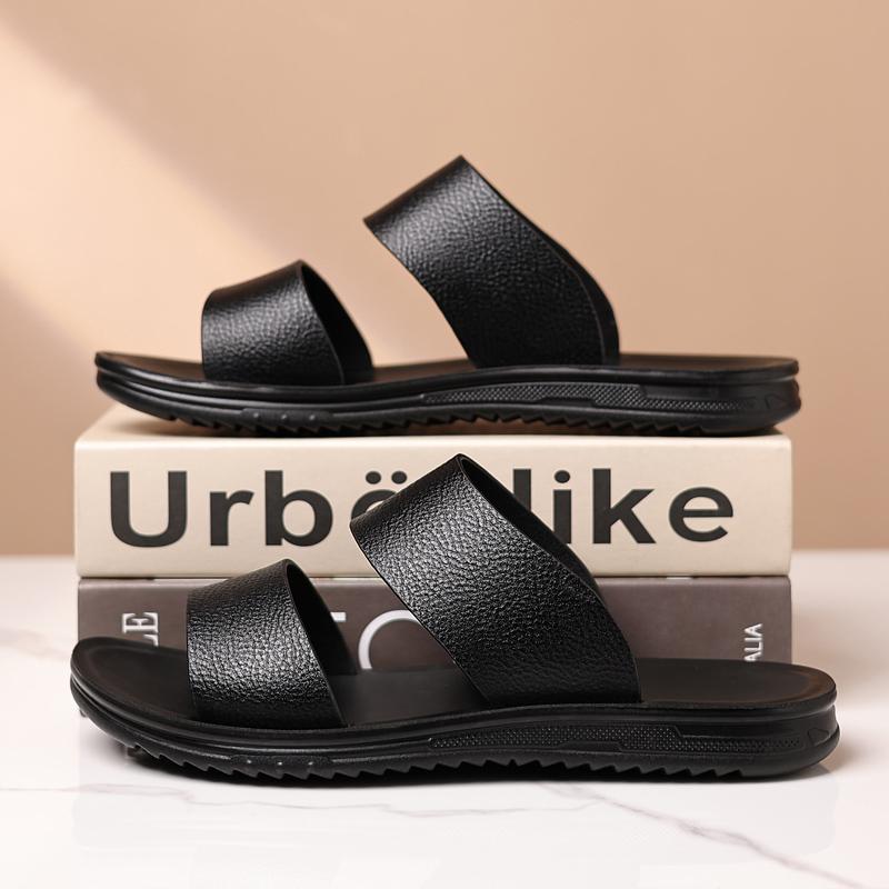 Fashion Stylish Summer Beach Slippers Men Double Buckle Slip-On Sandals Nonslip Male Half Drag Leisure Walk Slides Men Wading Aqua Shoes