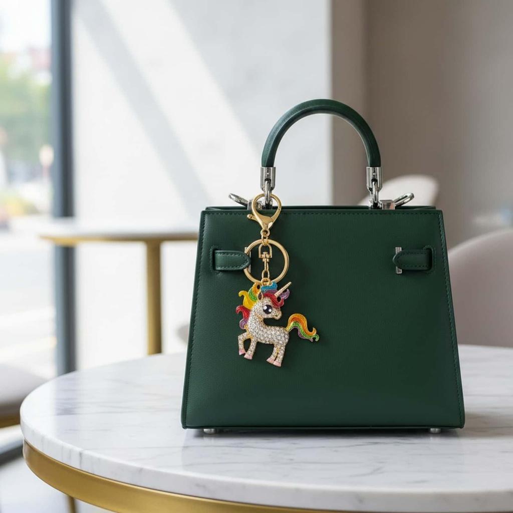 PYNASA Rhinestone Unicorn Keychain for Women, Cute Unicorn Animal Key Holder Accessory, Gift for Car, Backpack, Bag, Tag, Charm, Rainbow