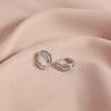 Women 925 Silver Needle Rose Gold Buckle Hoop Earrings Advanced Niche Ear Jewelry