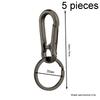 Zinc Alloy Spring Snap Hook Keychain 5Pcs Lightweight Portable for Bag Pendant DIY Craft Camping Tent Accessory Use