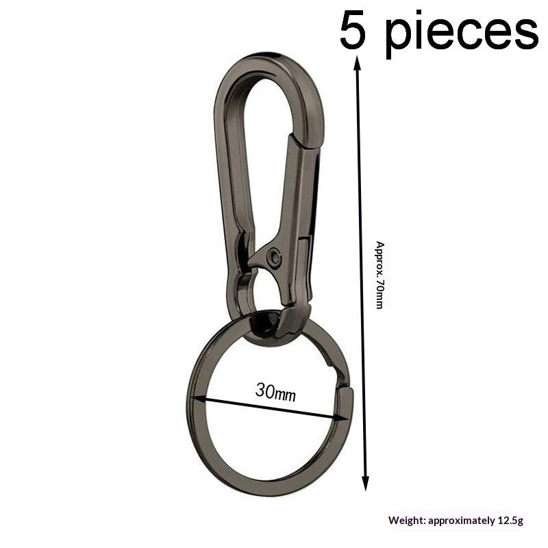 Zinc Alloy Spring Snap Hook Keychain 5Pcs Lightweight Portable for Bag Pendant DIY Craft Camping Tent Accessory Use
