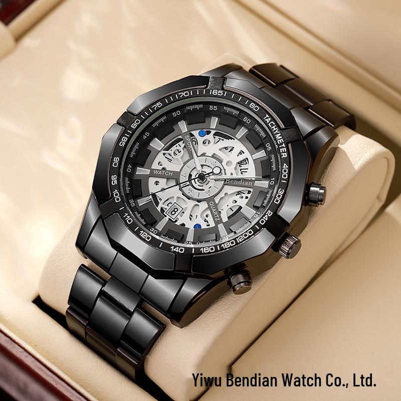 Montre Homme Mode Acier Tungstène Électroplaqué Automatique Imitation Mécanique