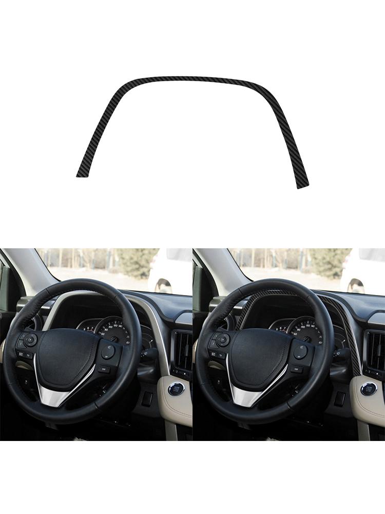 Black For Toyota RAV4 2013-2015 Car Interior Button Panel Decoration Protection Carbon Fiber Sticker Auto Styling Accessories