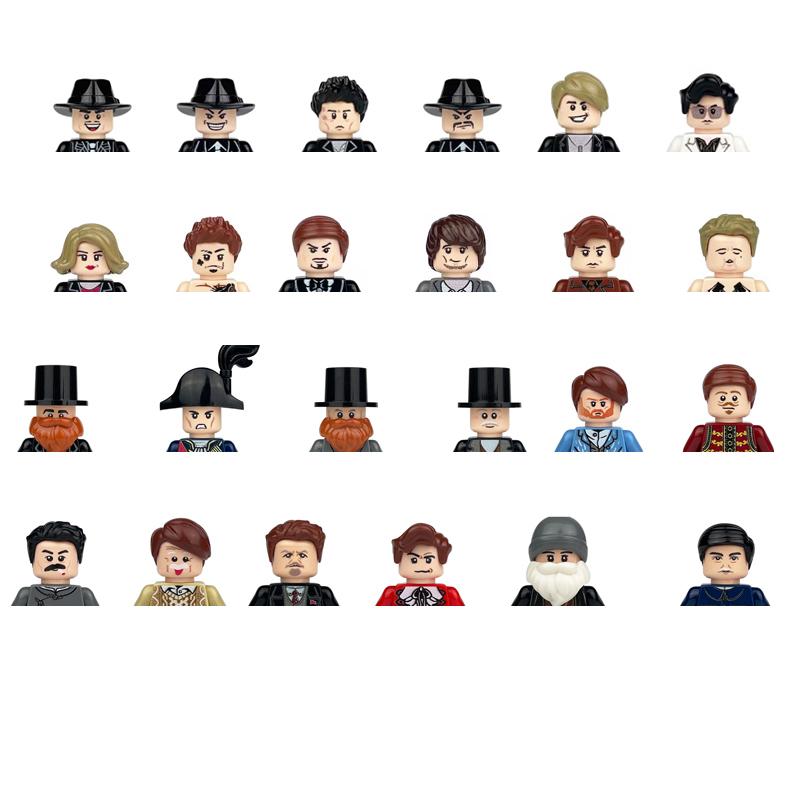 Kids 3D Family Figures Set Building Blocks City Worker Fireman Doctor Dolls Bricks Educational Toys For Children Birthday Gift