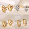 Elegante Zirkon Schleifenohrringe für Damen Edelstahl Goldfarbe Schleifenknoten Ohrringe Luxuriöser Hochzeit Wasserdichter Schmuck Geschenk