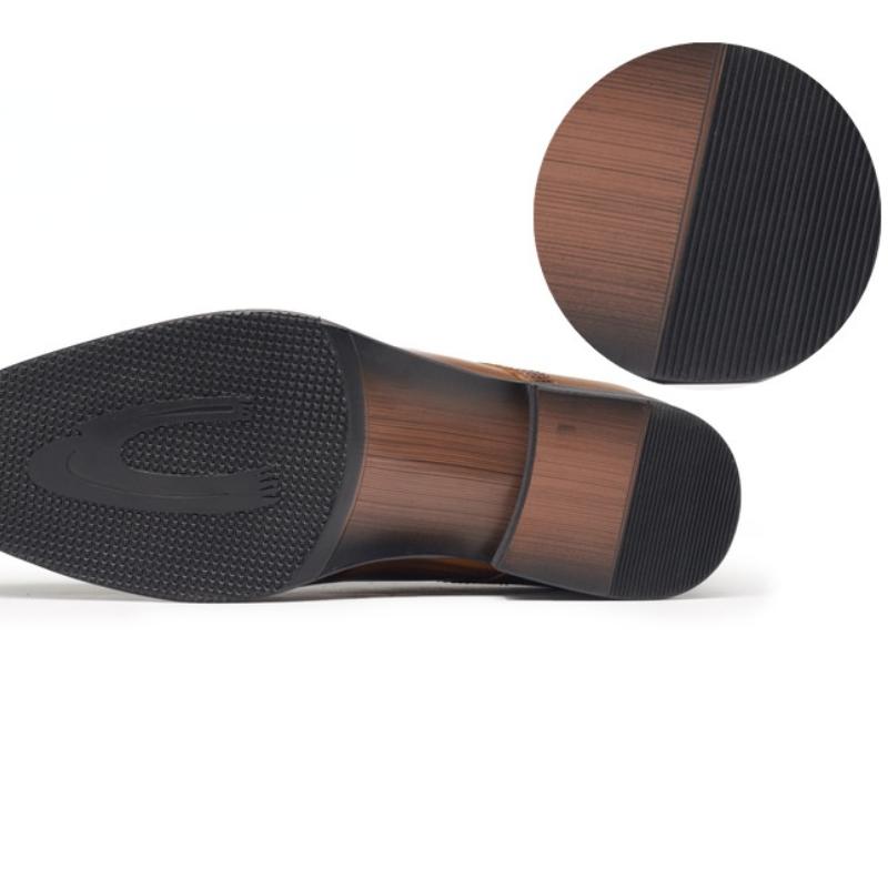 Fashion Genuine Leather Brogues Men Platform Shoes Fashion Brown Causal Business Leather Shoes Man Luxury Wedding Shoe Chaussure Homme